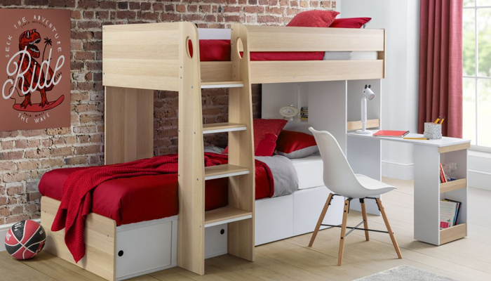Bunk Bed - White And Oak